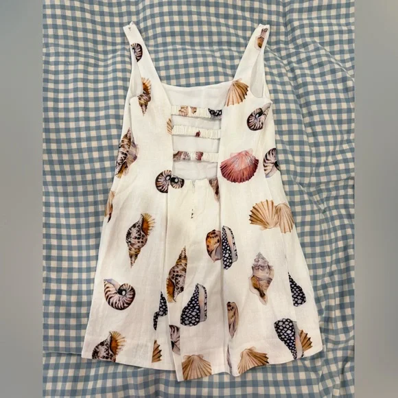 Show Me Your MuMu White Shell-Print Mini Dress - Picture 4 of 5